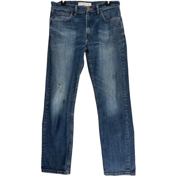 Lee L641 Modern Athletic Fit Tapered Jeans 30x32 (32x30.5) Blue Denim STAINS RIP - Picture 1 of 7